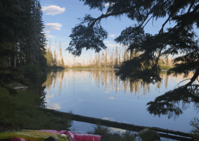 Wasco Lake backpacking camping stop on Three Finger Jack Hike