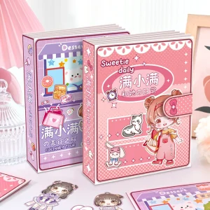 Creative Diy Animated Quiet Book Girl Dress Up Children's Educational Handmade Paper Book Doll Full Set Food Daily Life 1