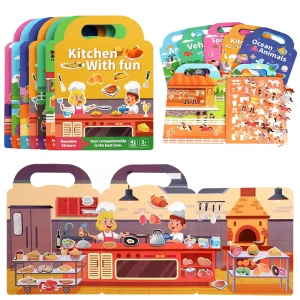 Children DIY Sticker Book Bubble Scene Sticker Jelly Paste Toy Kids Portable Reusable Quiet Busy Paste A Book 1